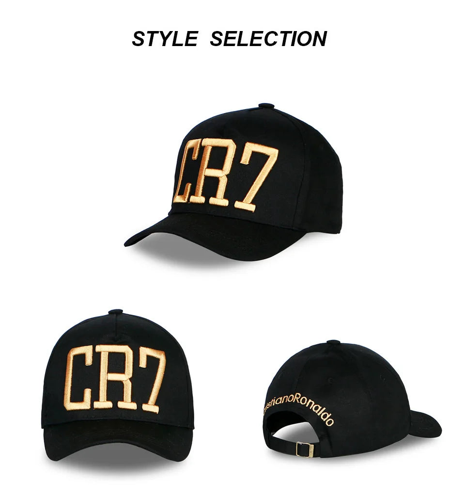 Cristiano Ronaldo CR7 baseball cap cotton adjustable 3D embroidery bone CR7 snapback hat men women casual sports hats