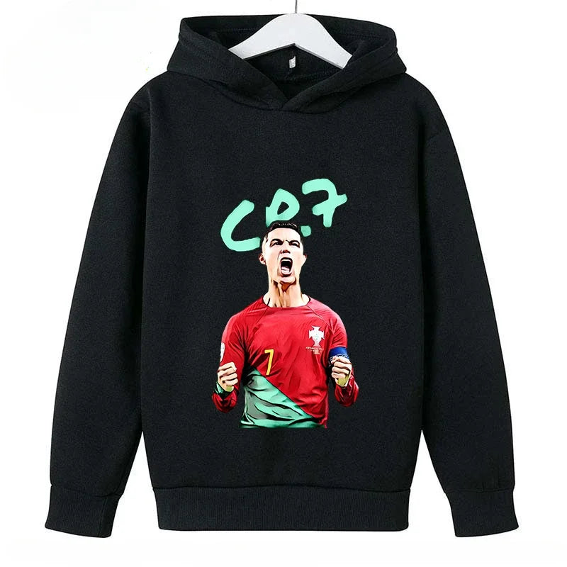 Brand Children's Clothing Casual Kid's Hoodie Spring and Autumn Sports Sweatshirt for Boys and Girls Ronaldo Printed Pullover