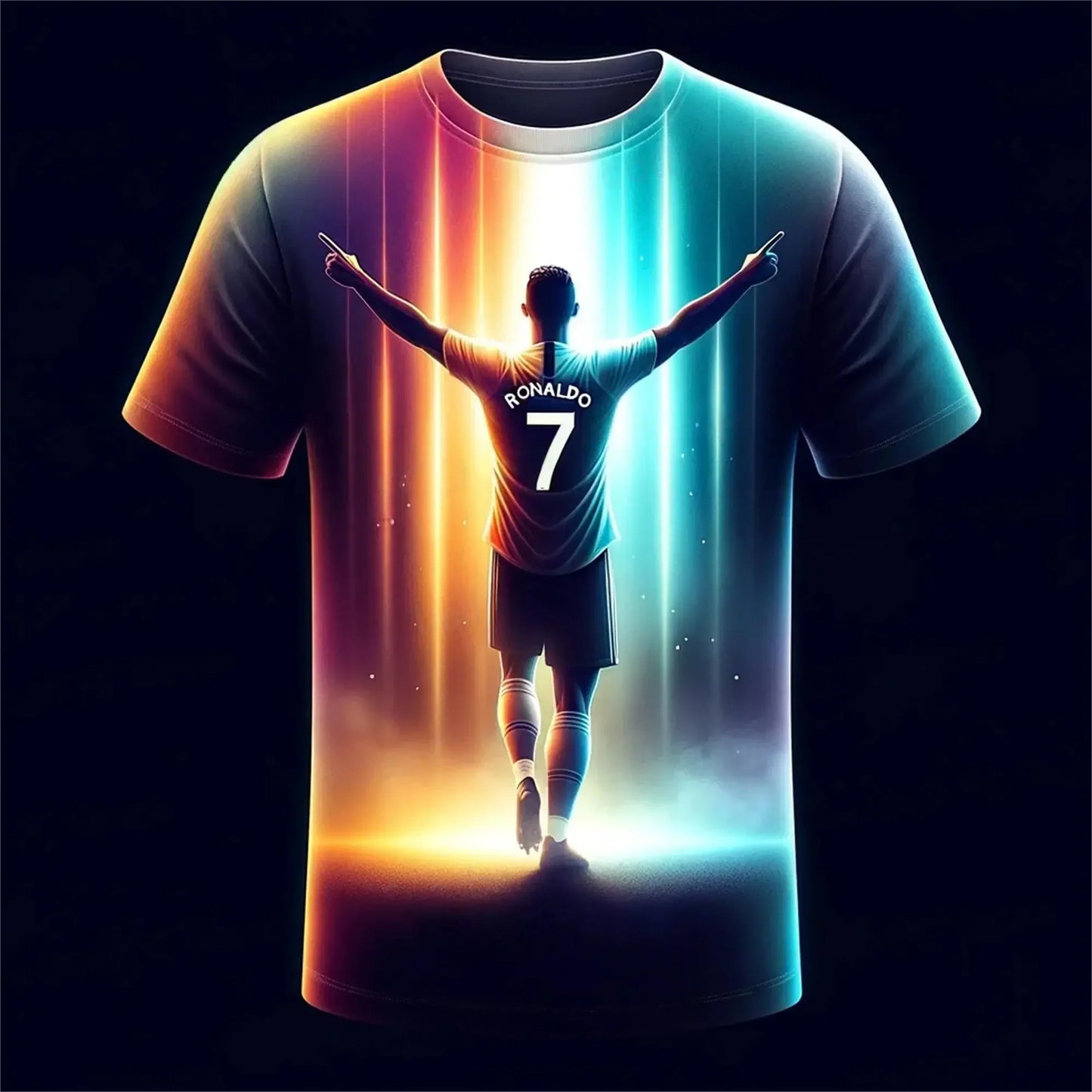 Summer New Children's T-Shirt 3d Printed Ronaldo Boys' Football Training Clothes Kids Sports Breathable Sweat-Absorbent Tops2024