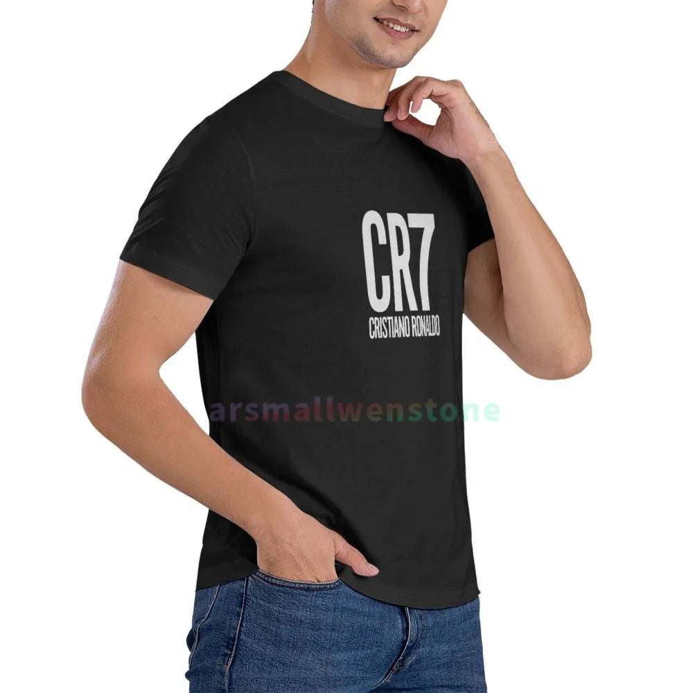 Cristiano Ronaldo CR7 Shirt Vintage Men's T-shirt Top Quality 100% Cotton Short Sleeve Cool Cat Print Casual Men T Shirt Men