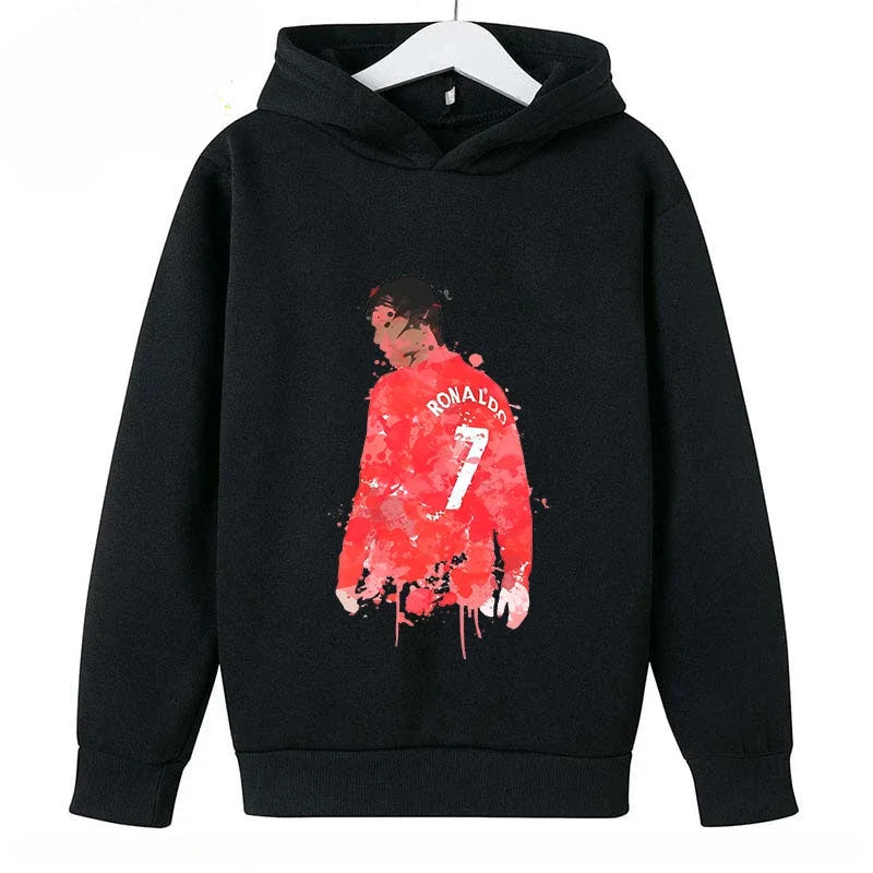 Brand Children's Clothing Casual Kid's Hoodie Spring and Autumn Sports Sweatshirt for Boys and Girls Ronaldo Printed Pullover