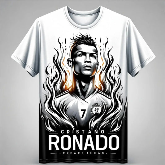 Summer New Children's T-Shirt 3d Printed Ronaldo Boys' Football Training Clothes Kids Sports Breathable Sweat-Absorbent Tops2024