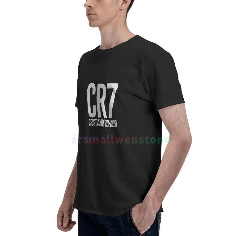 Cristiano Ronaldo CR7 Shirt Vintage Men's T-shirt Top Quality 100% Cotton Short Sleeve Cool Cat Print Casual Men T Shirt Men