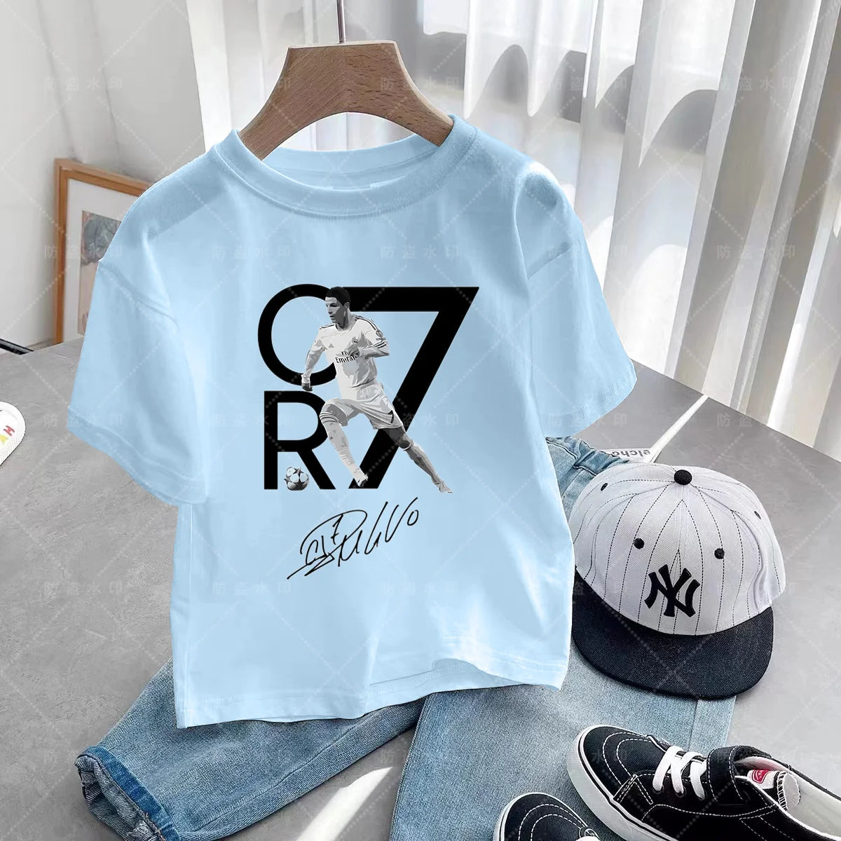 Cristiano Ronaldo Summer Fashion New T-Shirt Football Star Casual Round Neck Boys  Printing Short Sleeve Hip Hop Kids T-Shirt