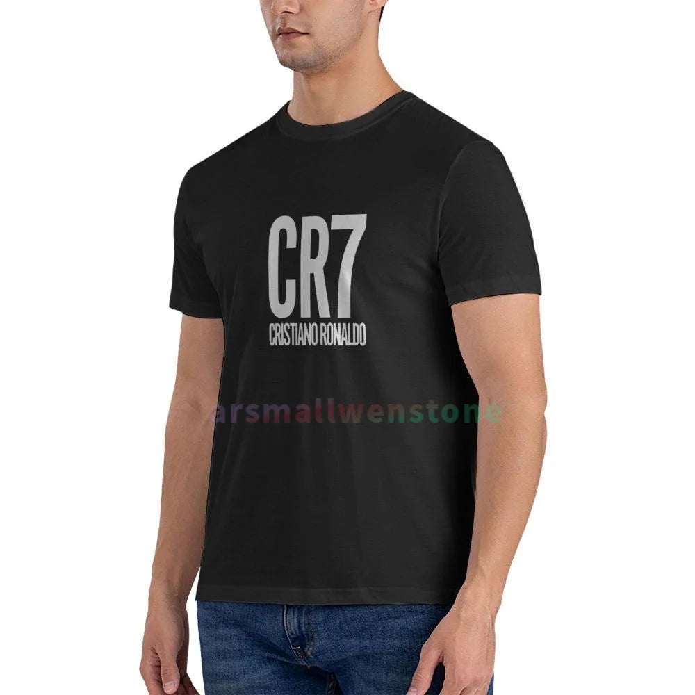 Cristiano Ronaldo CR7 Shirt Vintage Men's T-shirt Top Quality 100% Cotton Short Sleeve Cool Cat Print Casual Men T Shirt Men