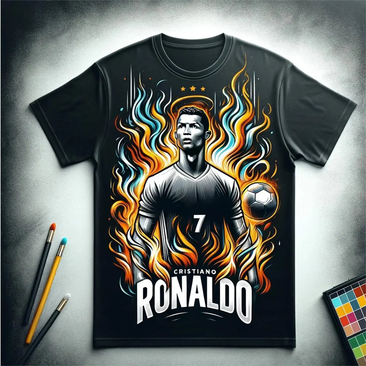 Summer New Children's T-Shirt 3d Printed Ronaldo Boys' Football Training Clothes Kids Sports Breathable Sweat-Absorbent Tops2024