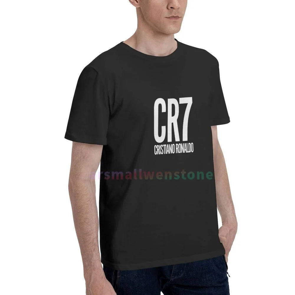 Cristiano Ronaldo CR7 Shirt Vintage Men's T-shirt Top Quality 100% Cotton Short Sleeve Cool Cat Print Casual Men T Shirt Men