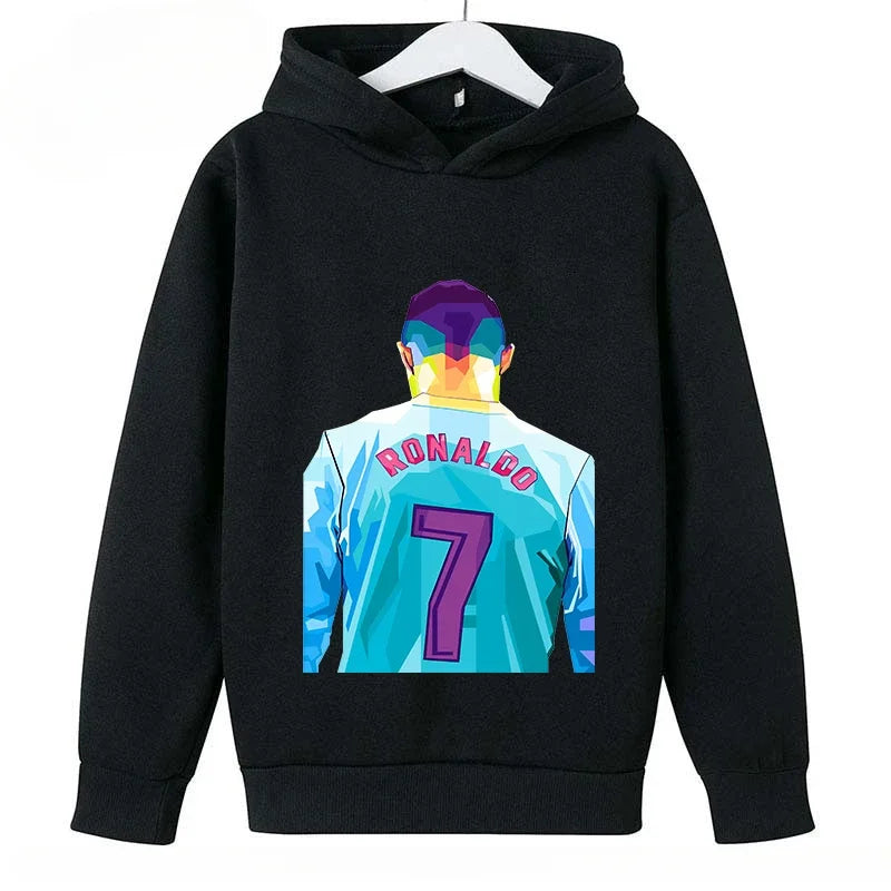 Brand Children's Clothing Casual Kid's Hoodie Spring and Autumn Sports Sweatshirt for Boys and Girls Ronaldo Printed Pullover